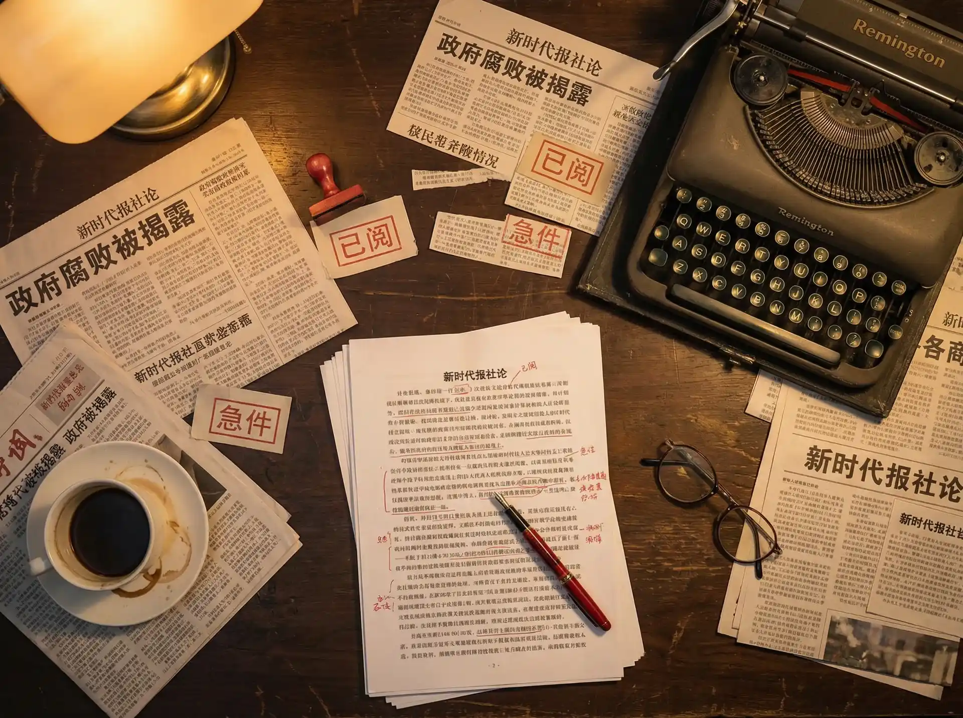 汗汗漫画 - 报社编辑部工作场景